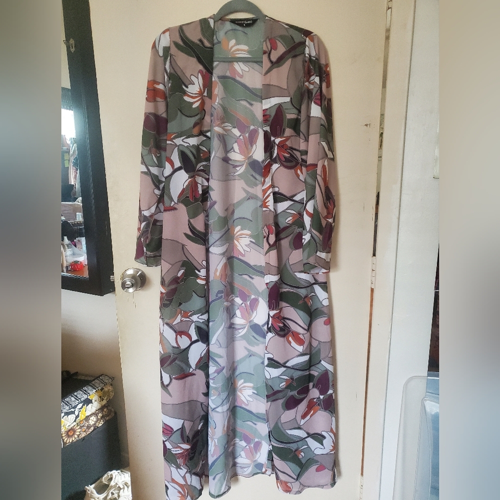 Printed Open Abaya Kimono Maxi